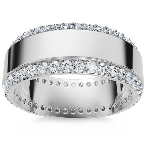 Pompeii3 Men's 1Ct Diamond Wedding Ring 8MM 14k Gold Polished Band Lab Created - 1 of 4
