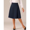 INSPIRE CHIC Women's High Waist Button Decor Vintage Pleated Flared Midi Skirt - 3 of 4