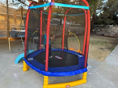 7 foot climb hot sale and slide trampoline