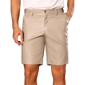 Lars Amadeus Men's Hip Hop Party Disco Faux Leather Shorts - 1 of 4
