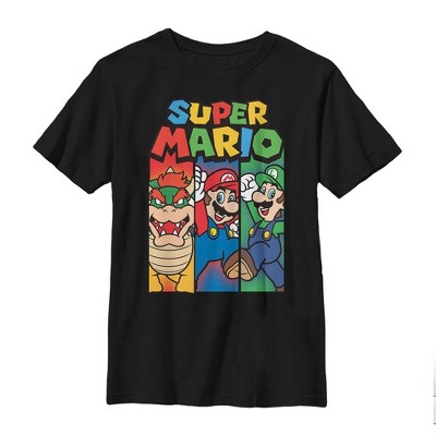 Boy's Nintendo Super Mario Bowser Stripe T-shirt - Black - Small : Target
