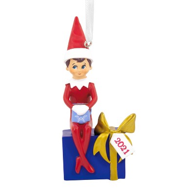 Hallmark 2021 Elf on the Shelf with Gift Christmas Tree Ornament