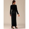 INSPIRE CHIC Women's Elegant V Neck Long Sleeve High Waist Split Hem Dress - 4 of 4