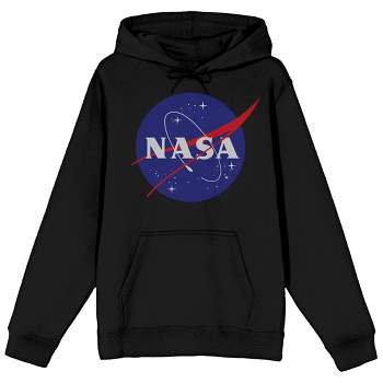 NASA Logo Long Sleeve Men's Black Hooded Sweatshirt