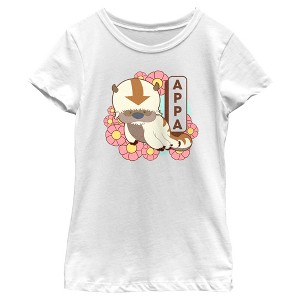 Girl's Avatar: The Last Airbender Floral Cute Appa T-Shirt - 1 of 4