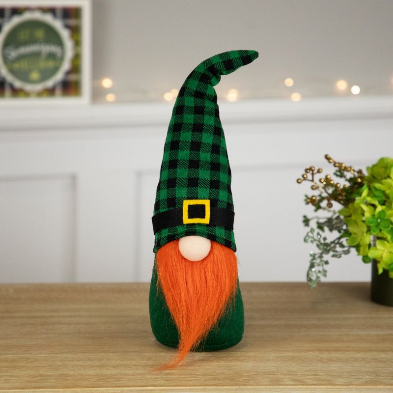 Northlight Plaid St. Patrick's Day Leprechaun Gnome - 13" - Green, 2 of 6
