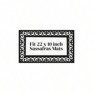 Sassafras Door Tray All - Weather Doormat Indoor Outdoor Entryway Non - Slip Fleur Scroll 32x20 Inches - 1 of 4