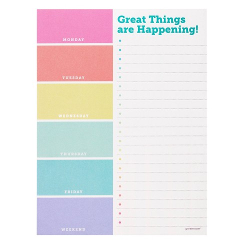 6 X 8 Great Things Are Happening Pastel Rainbow 120pg Desk Pad