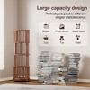 ORRD Solid Wood Rotating Bookshelf on Wheels, 6-Tier 360° Round Bookcase Tower for Small Spaces, Walnut - 3 of 4