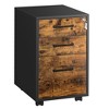 SONGMICS Steel File Cabinet bookshelf Fully Assembled Except Wheels Rustic Brown and Black - 2 of 4