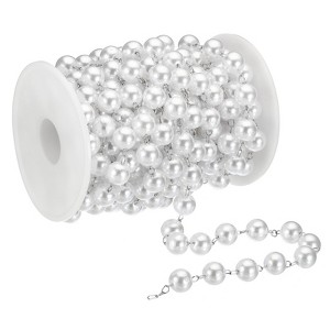 Unique Bargains Faux Pearl Beading Chain with Spool for DIY Necklace Bracelet - 1 of 4