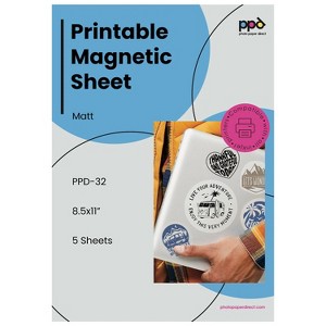 PPD Matte Printable Magnetic Sheets 8.5x11" 5 sheets for Inkjet Printers - 1 of 4