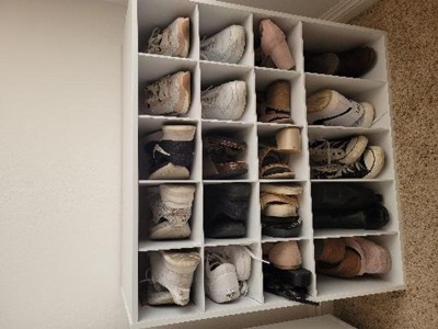 4 Tier Rolling Cubby Shoe Rack Gray - Brightroom™