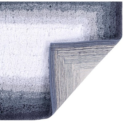 Gray Cotton Tufted Ombre Bath Rug Set, 2 Pieces
