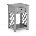 Middlebury Wood End Table with Drawer and Shelf Gray - Alaterre Furniture