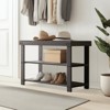 MAYEERTY 3-Tier Bamboo Shoe Rack Bench Compact Storage 286lb Capacity - 2 of 4