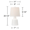 360 Lighting Tango 20 1/2" High Small Modern Coastal Accent Table Lamps Set of 2 White Ceramic White Shade Living Room Bedroom Bedside Nightstand - 4 of 4