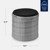 Best Choice Products Round Wicker Ottoman, Multipurpose Furniture w/ Removable Cushion, Steel Frame - 2 of 4