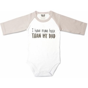 Pavilion Gift Company - Hair - 12-24 Months 3/4 Length Gray Sleeve Onesie - Leotards and Bodysuits - 1 of 4