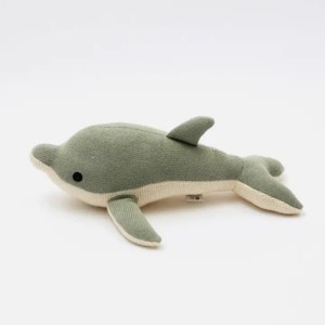 TopComfy Baby and Toddler Learning Toys Knitted Stuffed Dolphin Soft Toy Curved Body Shape Ocean Themed Play Toy For Kids, Green, 17"*11"*2" - 1 of 4