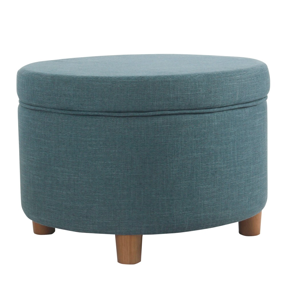 Round Storage Ottoman Teal - Homepop was $139.99 now $104.99 (25.0% off)