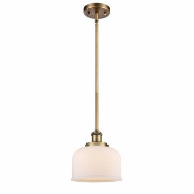 Bell - 1 Light Stem Hung Mini Pendant In Industrial Style-10 Inches Tall and 8 Inches Wide