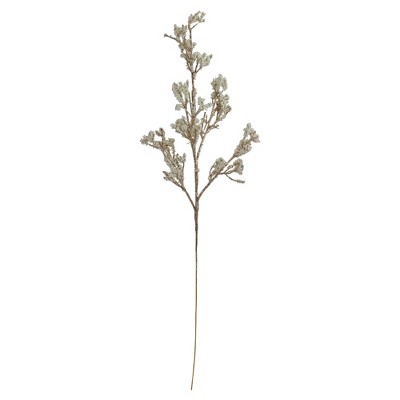 Northlight 30" Artificial White and Champagne Gold Beaded Twig Christmas Spray