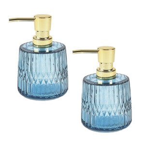Cameo Soap/Lotion Dispenser with Rust Proof Stainless Steel Gold Pump, Non-Slip Protective Silicone Feet - 1 of 4