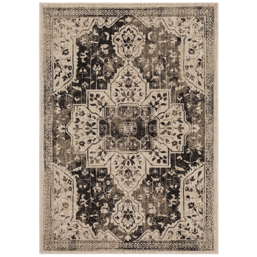  Elaenia Vintage Persian Style Woven Rug Cream/Charcoal