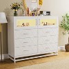 Jojoka Dresser with 6 Drawers, 2-Door Cabinet, LED Lights & Charging Station, Modern Storage Chest for Bedroom, Closet, Entryway or Living Room - 2 of 4