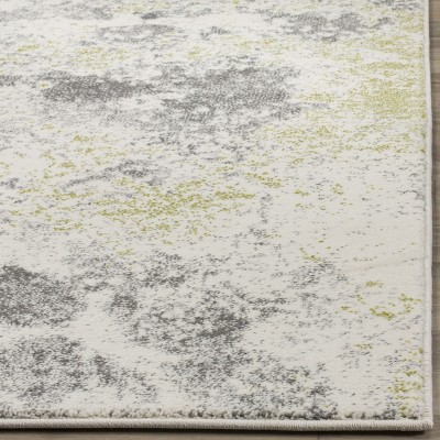 Ivory and Grey Watercolor Power Loomed Area Rug 5'3"x7'6"