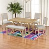 6-Piece Dining Table Set for 6, 60" Wooden Kitchen Table with 4 Chairs & Bench, Solid Rubberwood Frame, Perfect for Dining Room & Kitchen - 3 of 4