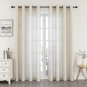 GoodGram 2 Piece Sheer Voile Faux Silk Spring & Summer 84 in. L Grommet Top Curtain Panels - 1 of 2