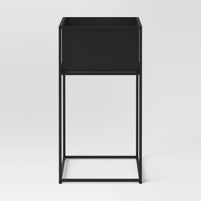 Indoor/Outdoor Square Iron Planter with 24" Stand Black - Project 62™