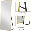 GlasFlength Full Length Mirrors Floor Standing Mirror, Wall Mirror with Stand Aluminum Alloy Thin Frame, Square Gold 64"*13.7"*21" - 3 of 4