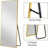 GlasFlength Full Length Mirrors Floor Standing Mirror, Wall Mirror with Stand Aluminum Alloy Thin Frame, Square Gold 64"*13.7"*21" - image 3 of 4