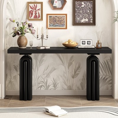 HDZNVF Elegant and Luxurious Acacia Veneer Console Table, Suitable for Entryway, Hallway, Living Room, Foyer, Corridor