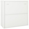 vidaXL White Steel Filing Cabinet with Sliding Doors & Adjustable Shelves - Secure Office Storage Cabinet with Lock System, 35.4"x15.7"x35.4" - 4 of 4