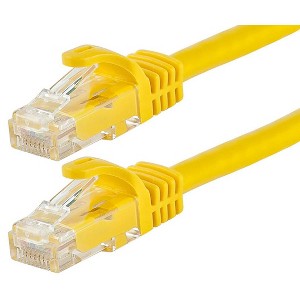 Monoprice Cat5e Ethernet Patch Cable - 14 Feet - Yellow | Network Internet Cord - Snagless RJ45, Stranded, 350Mhz, UTP, Pure Bare Copper Wire, 24AWG - - 1 of 2