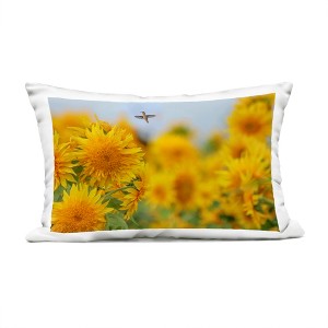 Stupell Industries Happy Hummingbird & Sunflowers Outdoor Decorative Throw Pillow, 14 x 20 - 1 of 3