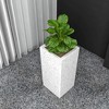 LeisureMod Terra Fiberstone and MGO Clay Planter Tall Square Planter Pot for Indoor and Outdoor - 2 of 4
