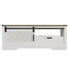 47.2"Farmhouse Sliding Barn Door Coffee Storage Large Rectangular Table,DARK GREY - 3 of 4