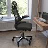 Flash Furniture Kelista High-Back Black Mesh Swivel Ergonomic Executive Office Chair with Flip-Up Arms and Transparent Roller Wheels - image 3 of 4