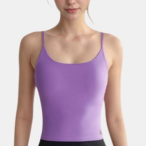 Anna-Kaci Active Women's Spaghetti Strap Activewear Tank with Built-In Bra and Seamless Longline Fit for Workout or Yoga - 1 of 4