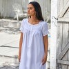ADR Women's Cotton Nightgown Amelia Short Sleeve Lace Trim Button Up Long Vintage Night Dress Gown - 4 of 4