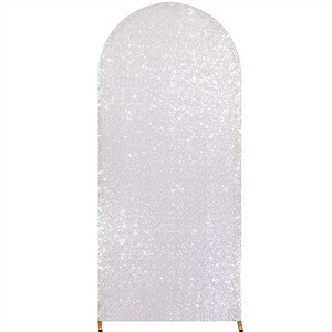Bling Arch Backdrop Cover, Reusable Wedding Arch Stand Cover with Zipper, Fitted Backdrop Cover for Birthday Party Ceremony Banquet Decor - 1 of 4