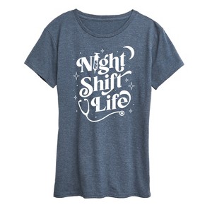 Women's - Instant Message - Night Shift Life Short Sleeve Graphic T-Shirt - 1 of 4