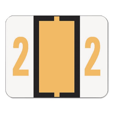 Smead Single Digit End Tab Labels Number 2 Light Orange 500/Roll 67372
