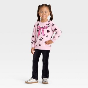 Toddler Girls' 2pc Disney Minnie Mouse Bow Cozy Woobie Pullover and Velour Bottom Set - Pink - 1 of 4