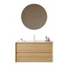 GDFStudio Carllyle Modern 36" Wood and Ceramic Wall-Mounted Storage Bathroom Vanity with 2 Drawers - 2 of 4
